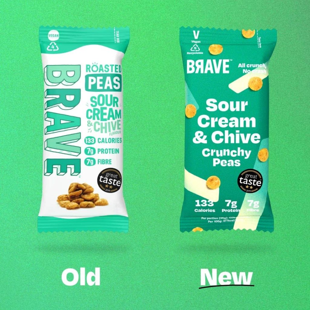 BRAVE Crunchy Peas: Sea Salt and Vinegar - Delicious Healthy Snacks - Vegan - High in Plant Protein  Fibre - Low Calorie - Plant-Based - No sugar - Box of 12 Packs (35g Each)