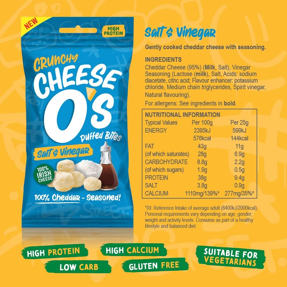 CheeseOs Crunchy Puffed Cheese Snacks | Variety Multipack 10x25g | High Protein | Low Carb | Keto Friendly | Vegetarian | Gluten Free