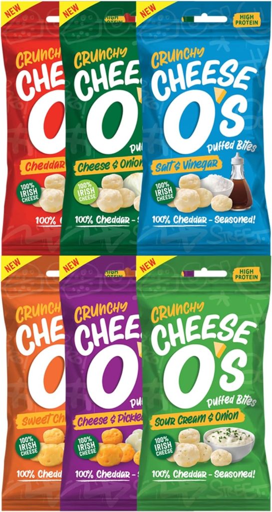 CheeseOs Crunchy Puffed Cheese Snacks | Variety Multipack 10x25g | High Protein | Low Carb | Keto Friendly | Vegetarian | Gluten Free