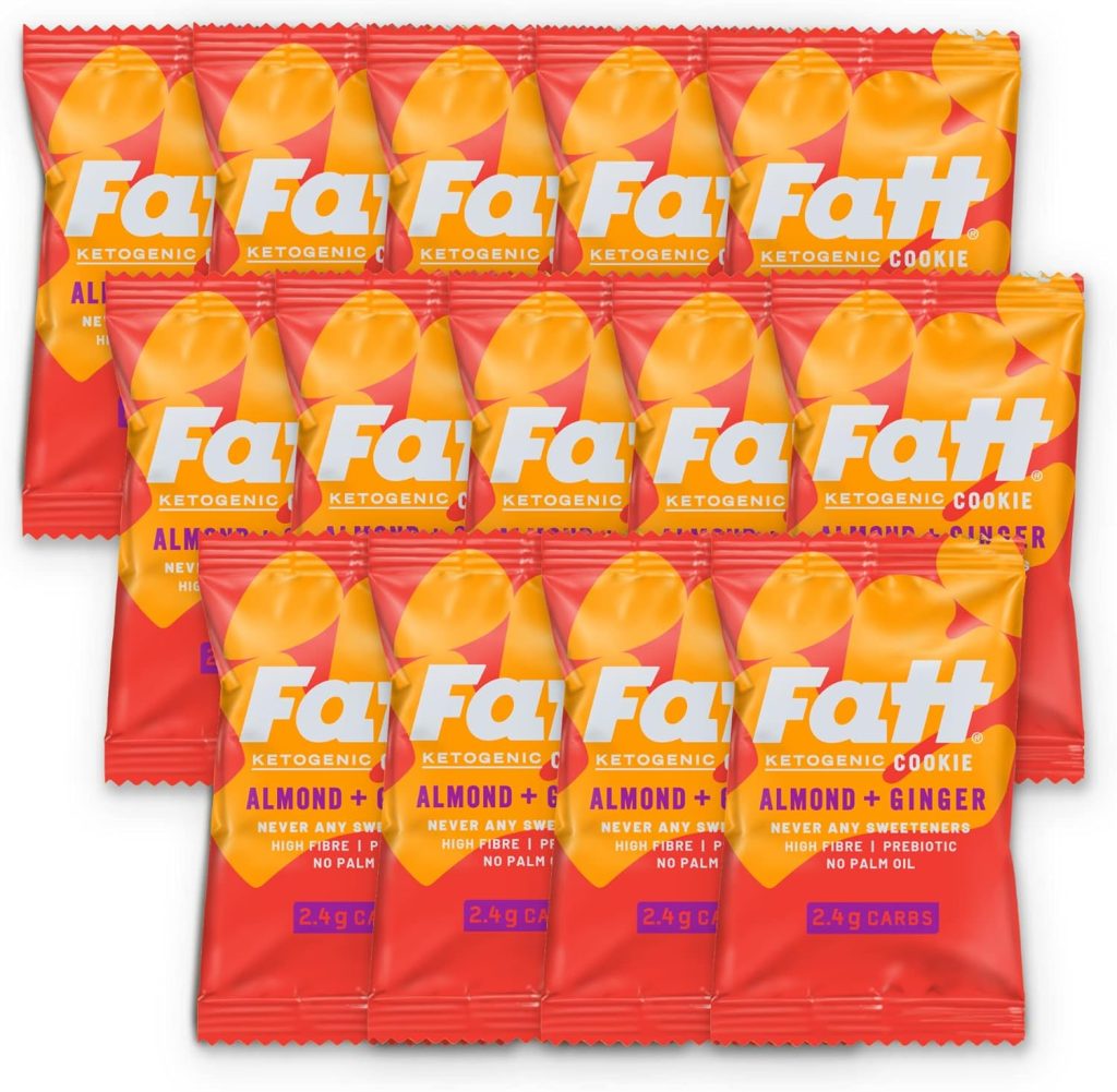 Fatt Keto Butter Cookies - Almond  Vanilla, 5-Pack x 30g - 1.5g Carbs - 100% Natural Keto Snacks with Super Fats - Low Carb, High Fibre, Low Sugar  Sweetener Free Keto Snack