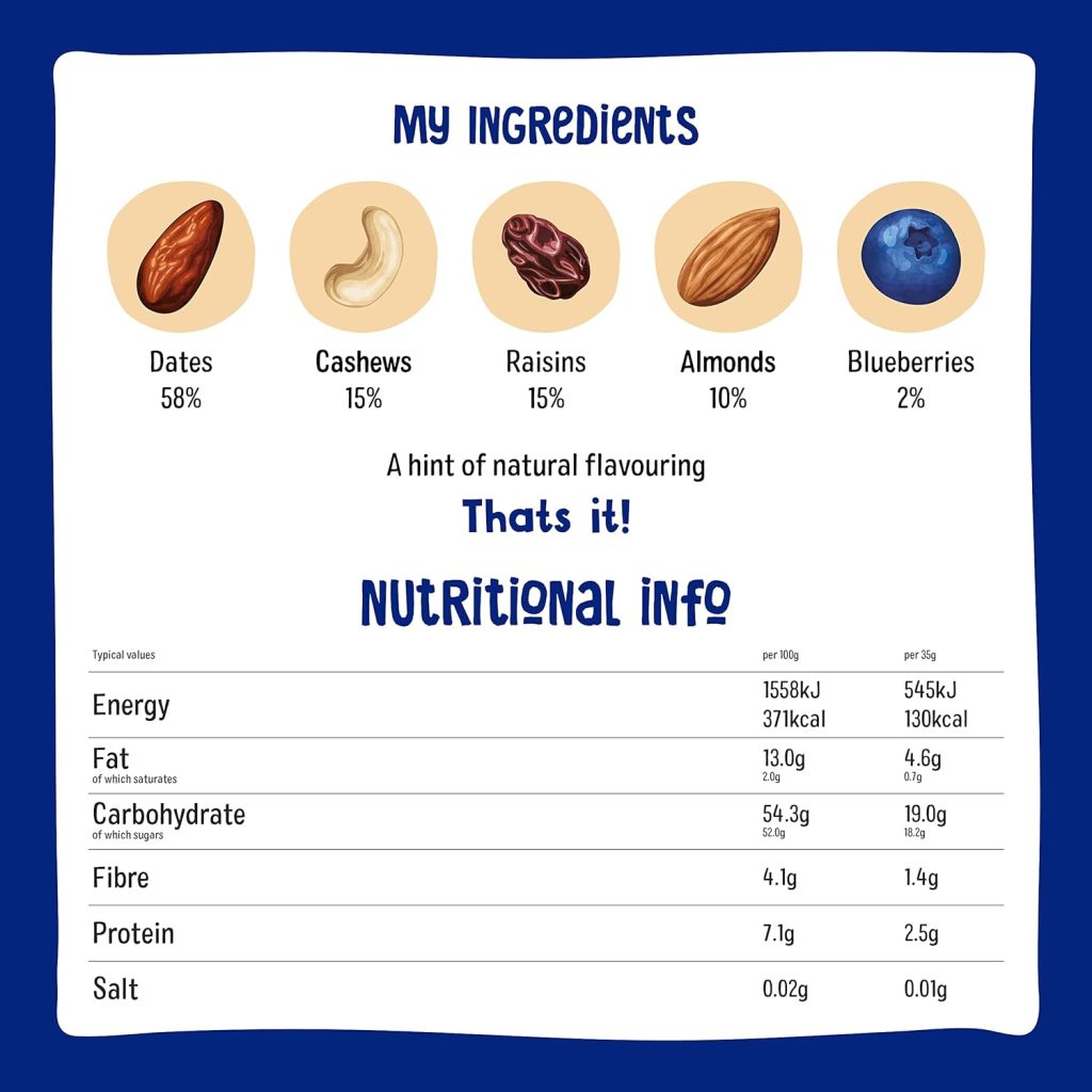 Nakd Blueberry Muffin Natural Fruit  Nut Bars - Vegan - Healthy Snack - Gluten Free - 35g x 18 bars