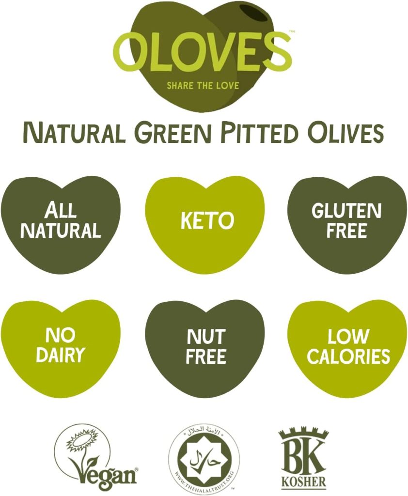 Oloves - Fresh Basil and Garlic, Green Pitted Olives - 10 x 30g Multipacks - 100% Natural, Vegan Friendly, Gluten-Free, Keto Friendly Olive Snack for a Lunchtime Health Kick