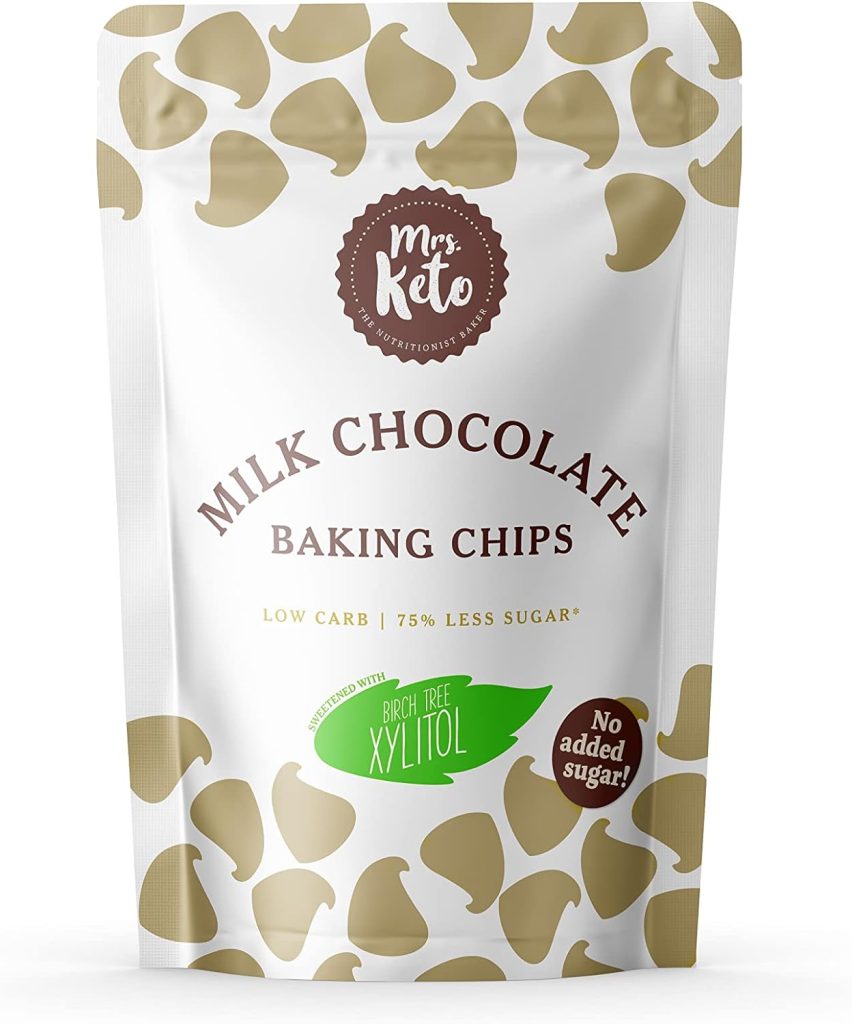 Sugar Free Milk Chocolate Chips by Mrs. Keto | Vegan, Low Carb, No Added Sugar, Diabetic Friendly | 200g