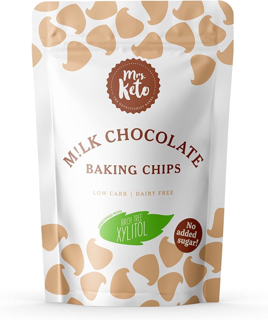 Sugar Free Milk Chocolate Chips by Mrs. Keto | Vegan, Low Carb, No Added Sugar, Diabetic Friendly | 200g